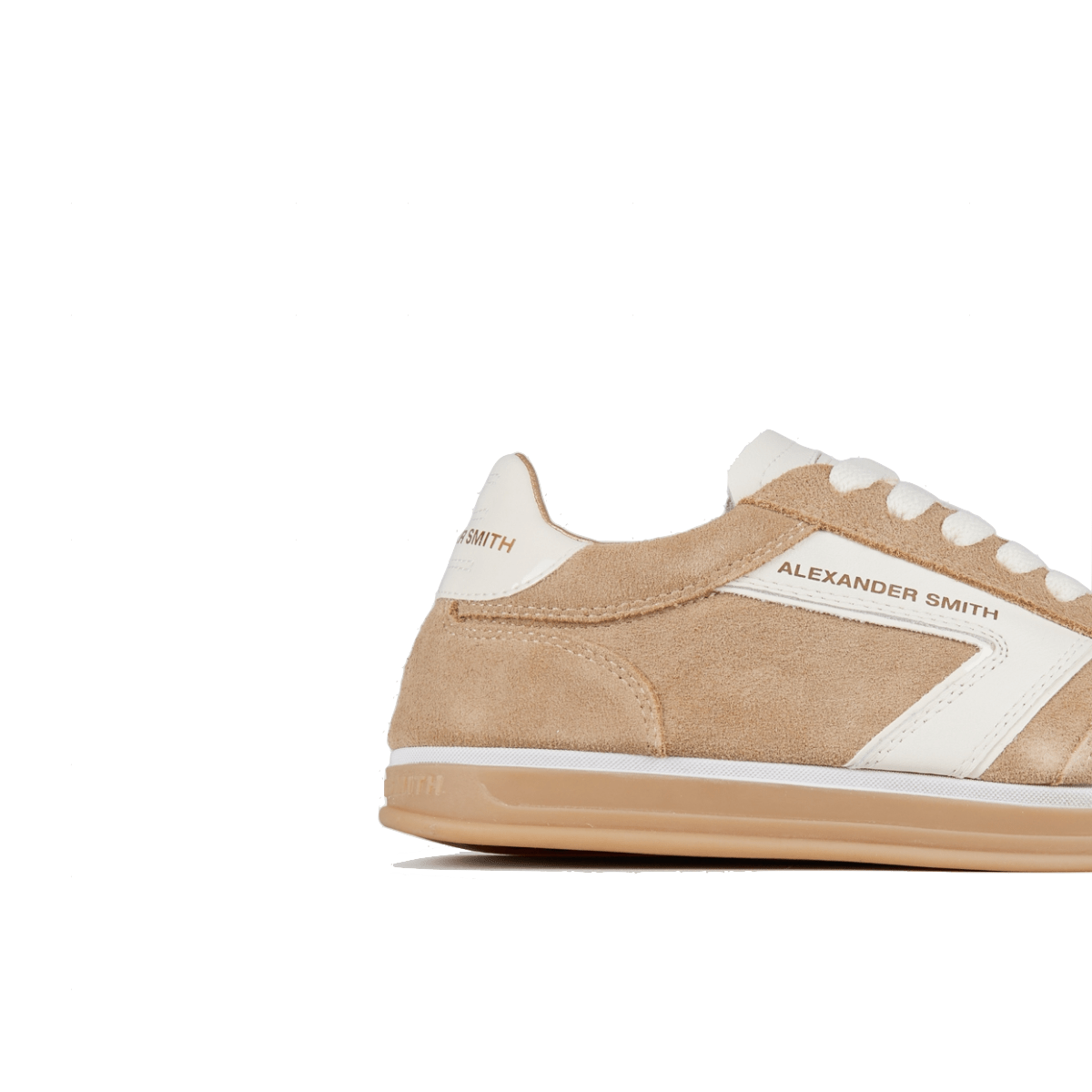 Sneaker Alexander Smith Thames Camoscio Camel Pelle White - Alexander Smith London - Calzature Savorè