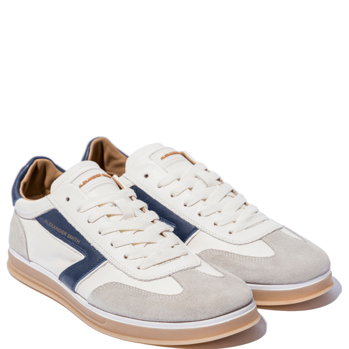 Sneaker Alexander Smith Thames Pelle Bianco / Grigio / Blu - Alexander Smith London - Calzature Savorè