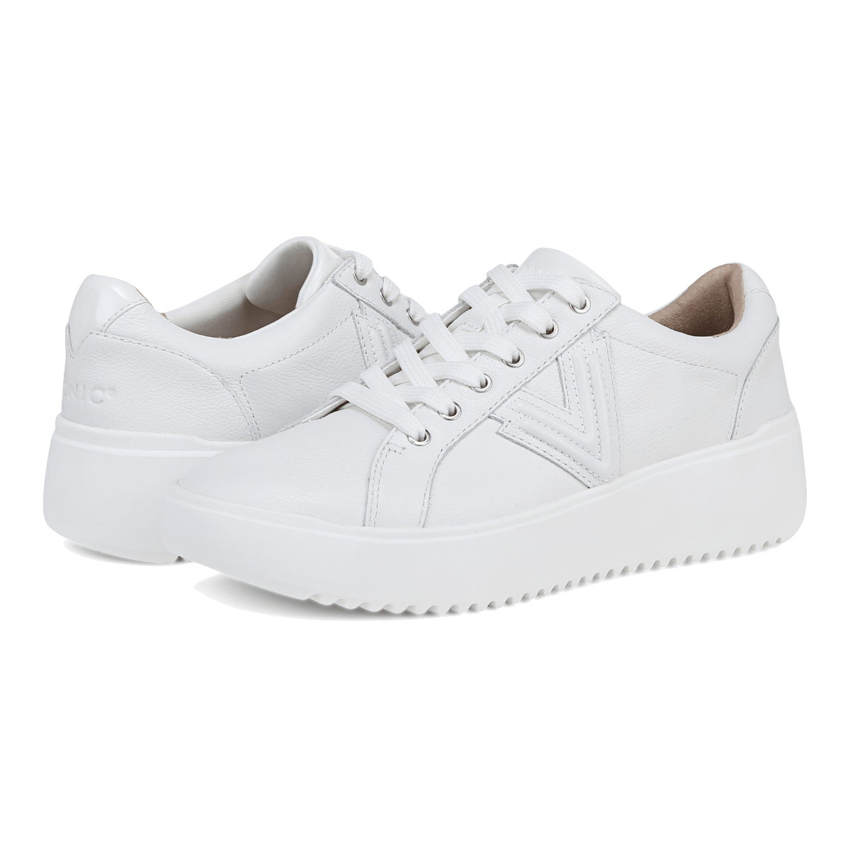 Sneaker Vionic Kearny Platform Pelle Bianco - Vionic - Calzature Savorè