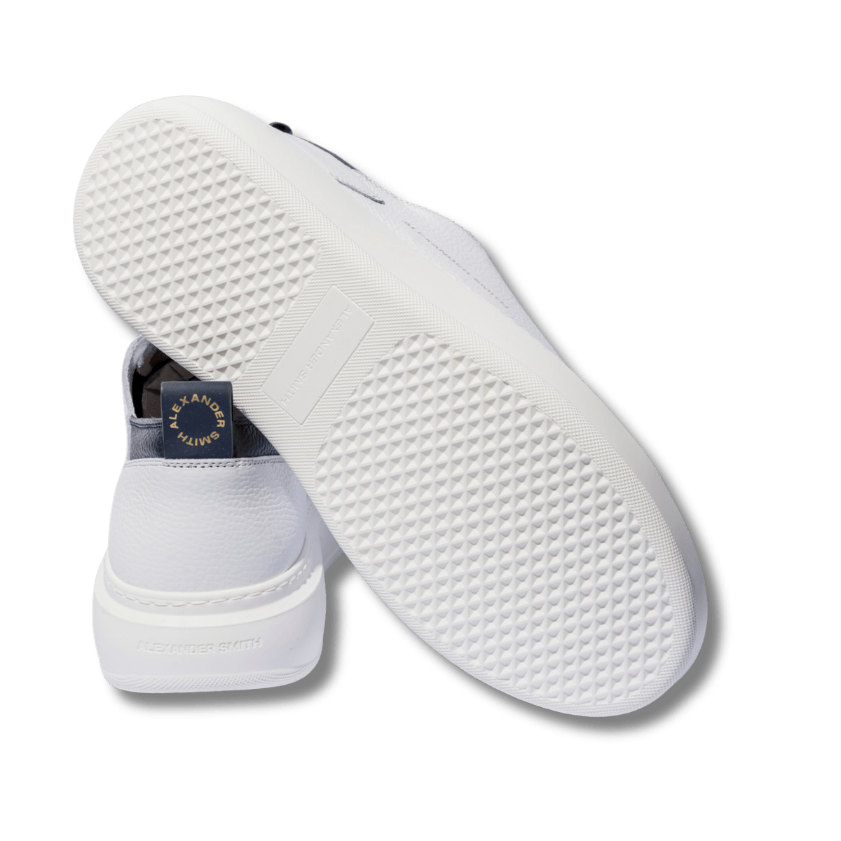 Sneaker Wembley Decostruita Pelle Bottalato White / Blue - Alexander Smith London - Calzature Savorè