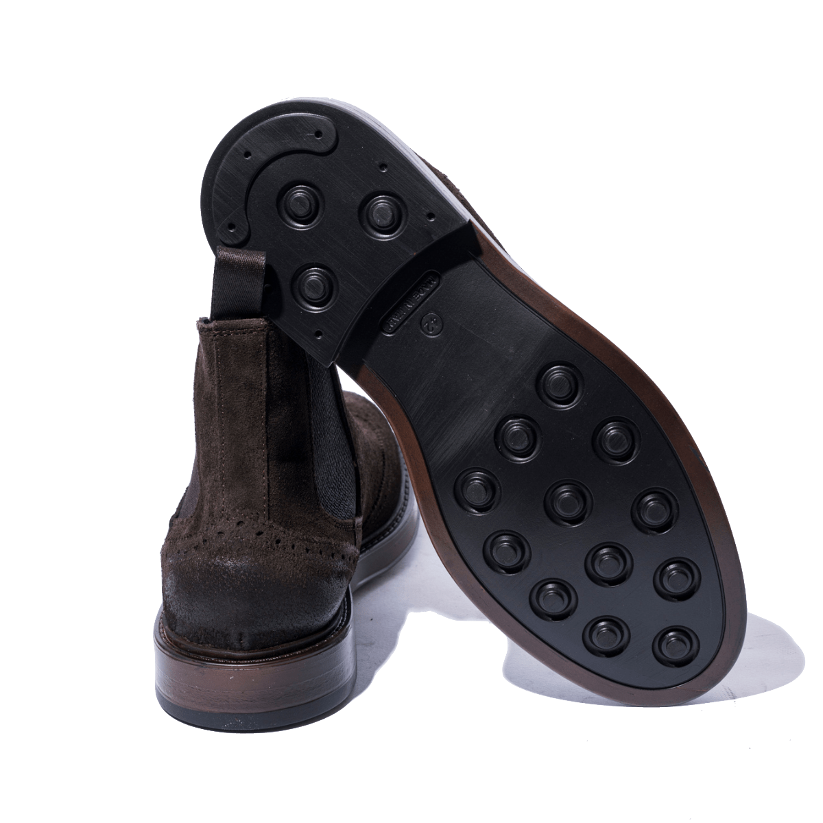 Stivaletto Chelsea F.lli Rennella Camoscio Ingrassato Coda Di Rondine Marrone - F.lli Rennella - Calzature Savorè