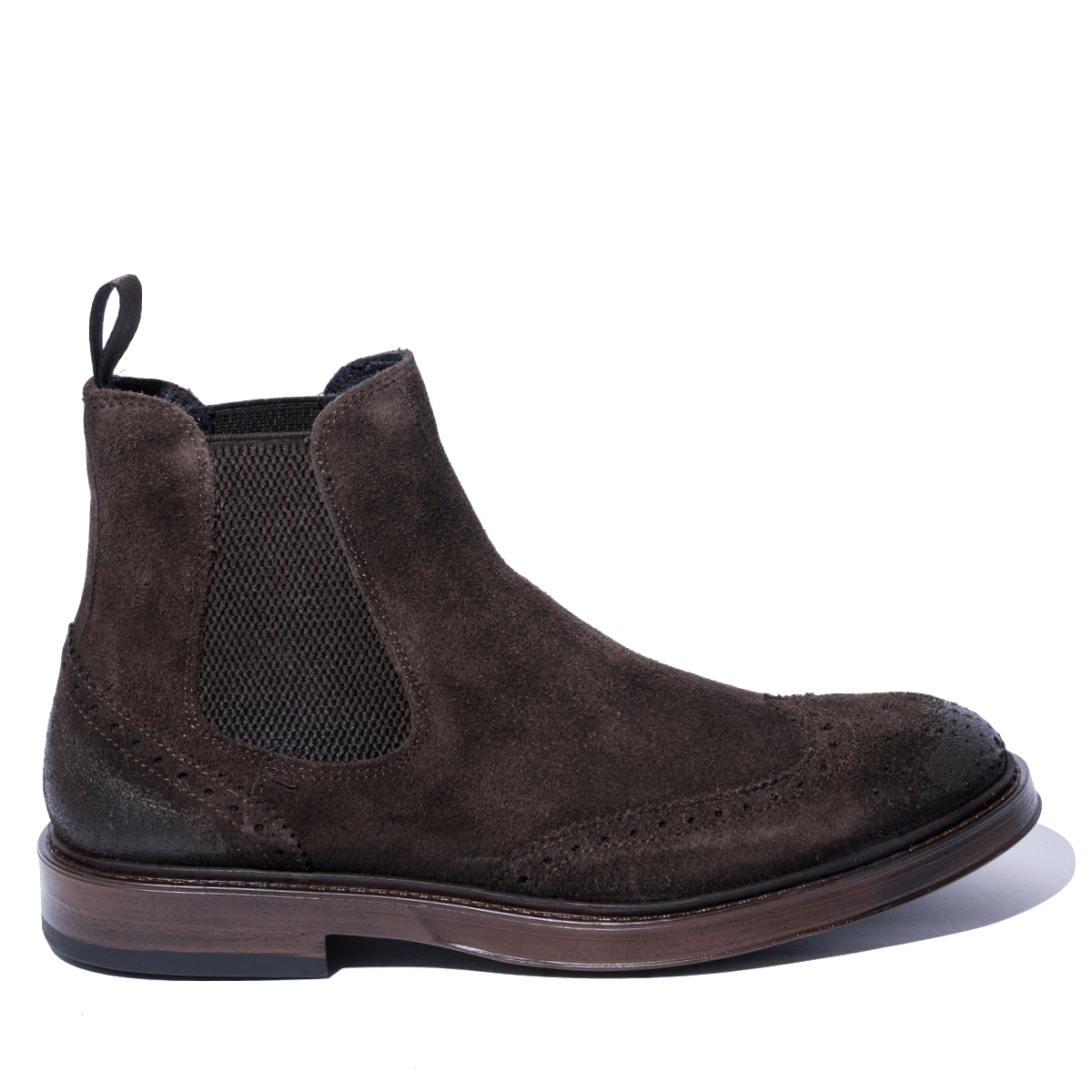 Stivaletto Chelsea F.lli Rennella Camoscio Ingrassato Coda Di Rondine Marrone - F.lli Rennella - Calzature Savorè