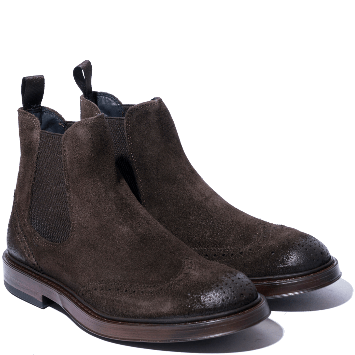 Stivaletto Chelsea F.lli Rennella Camoscio Ingrassato Coda Di Rondine Marrone - F.lli Rennella - Calzature Savorè