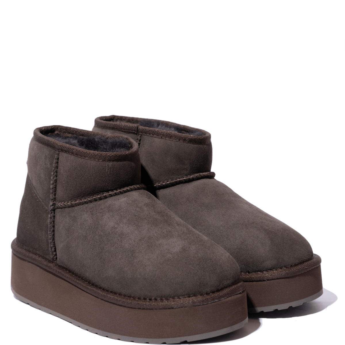 Stivaletto Emu Australia Stinger Micro Flatform 2.0 Montone Imbottito Chocolate - Emu Australia - Calzature Savorè