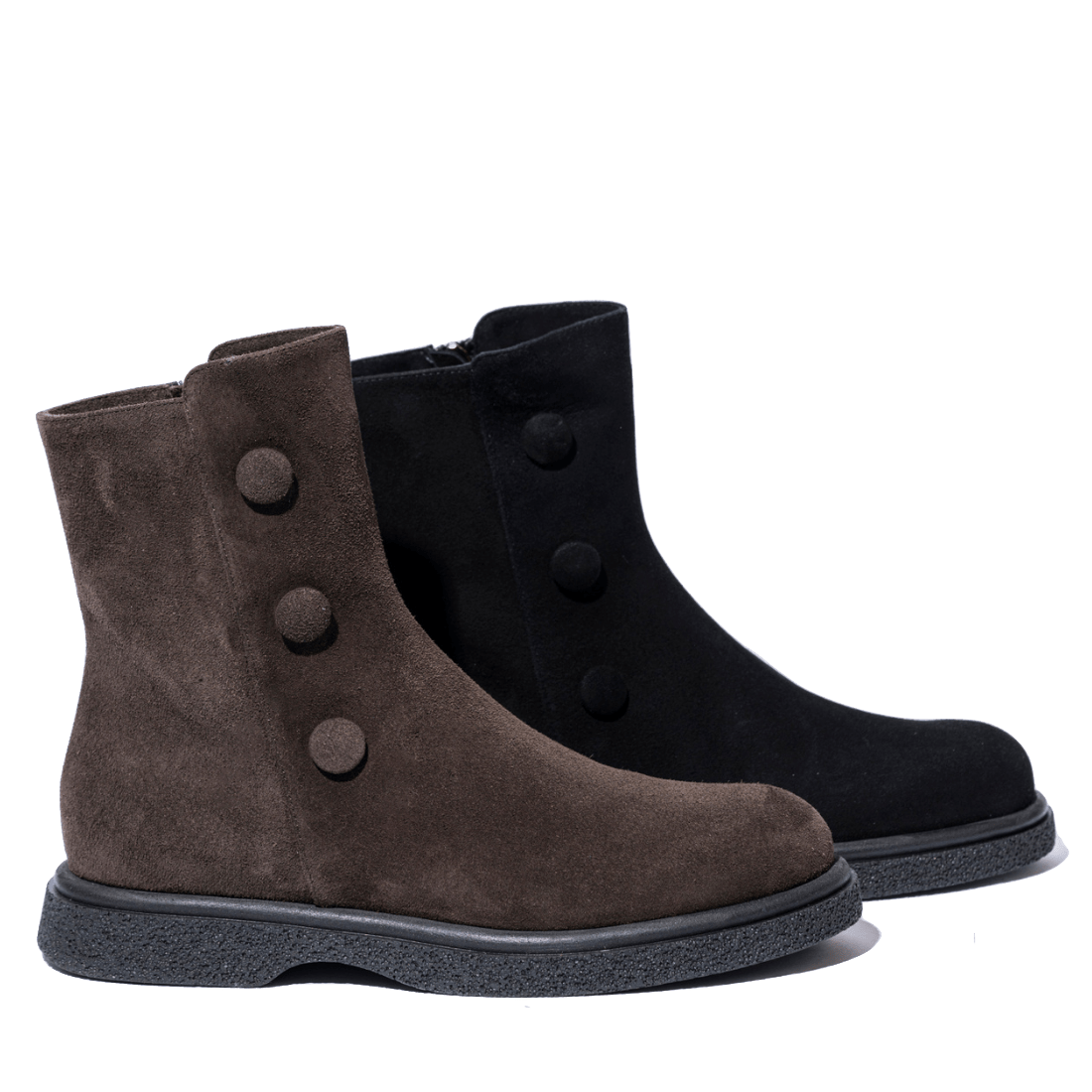 Stivaletto La Sellerie Bottoni Camoscio Nero - La Sellerie - Calzature Savorè