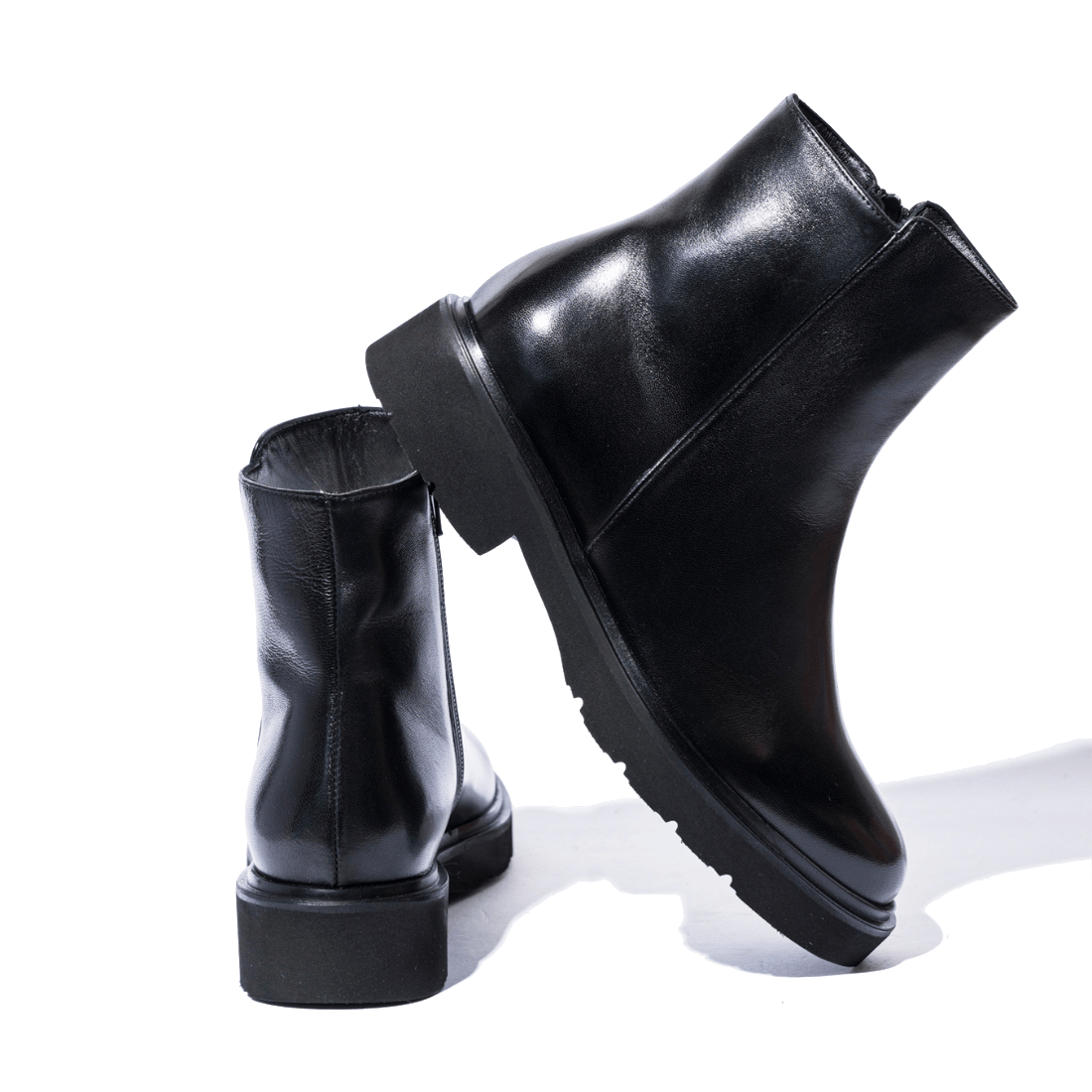 Stivaletto Luca Grossi Cerniera Pelle Natur Nero - Luca Grossi - Calzature Savorè