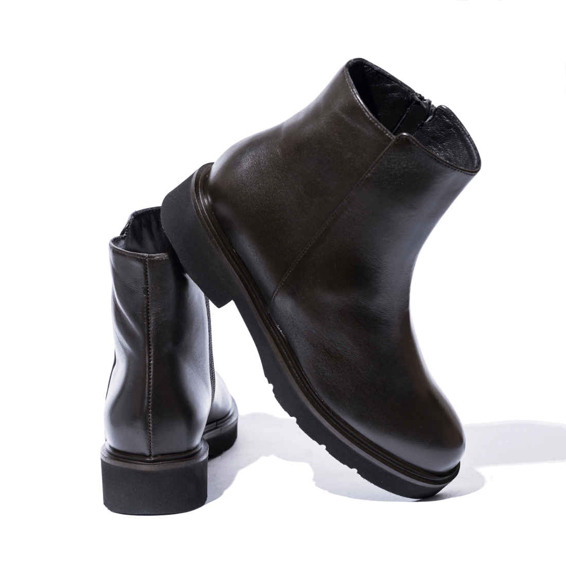 Stivaletto Luca Grossi Cerniera Pelle Natur Testa Di Moro - Luca Grossi - Calzature Savorè