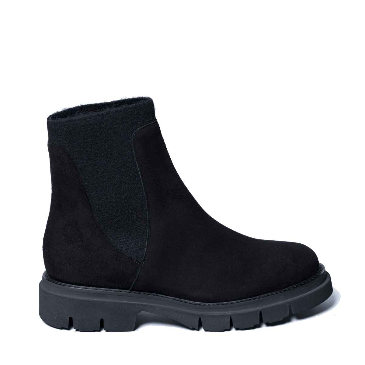 Tronchetto Luca Grossi Lana Camoscio Nero - Luca Grossi - Calzature Savorè