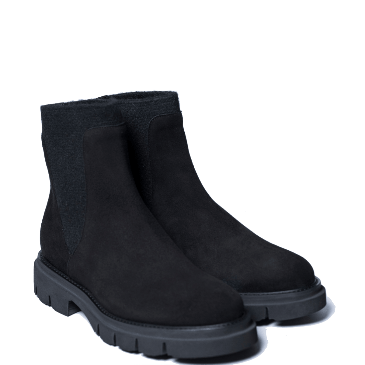 Tronchetto Luca Grossi Lana Camoscio Nero - Luca Grossi - Calzature Savorè