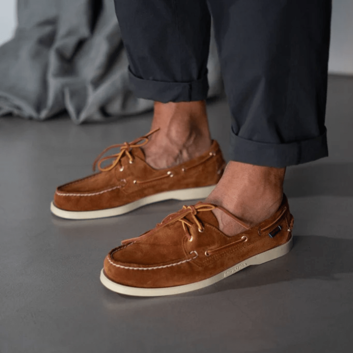 Vela Sebago with Opera Docksides Portland Artisan Castagna - Sebago - Calzature Savorè