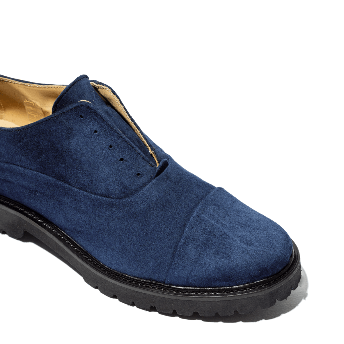 Allacciata Francesina Giorgia Camoscio Blu