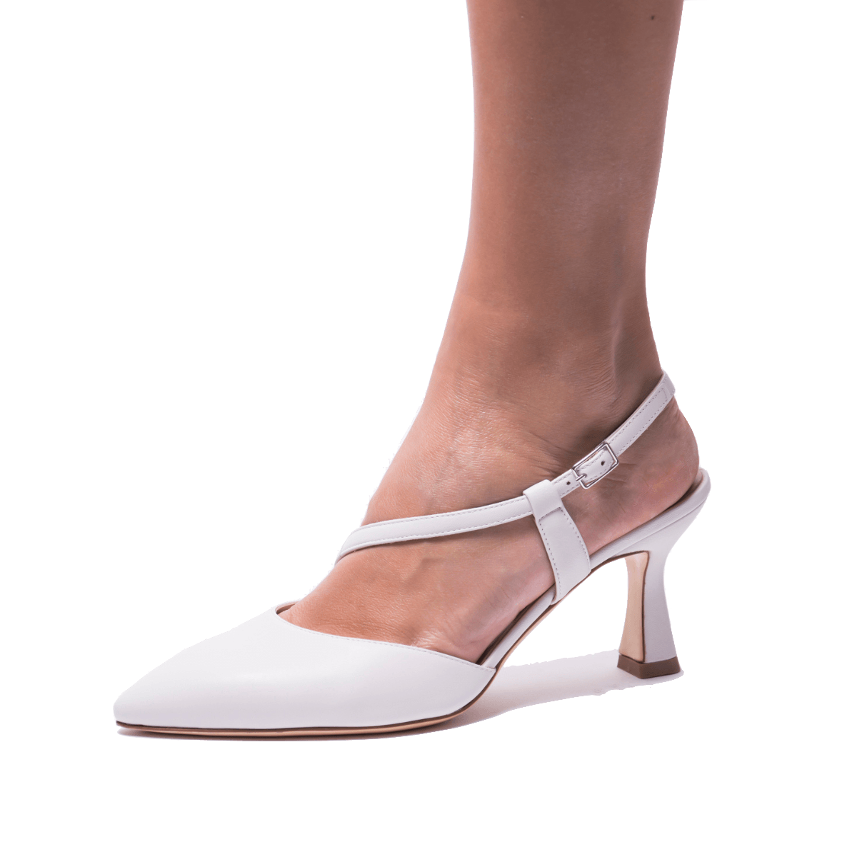 Slingback Melluso Cinturino Pelle Bianco Sposa - Main Image