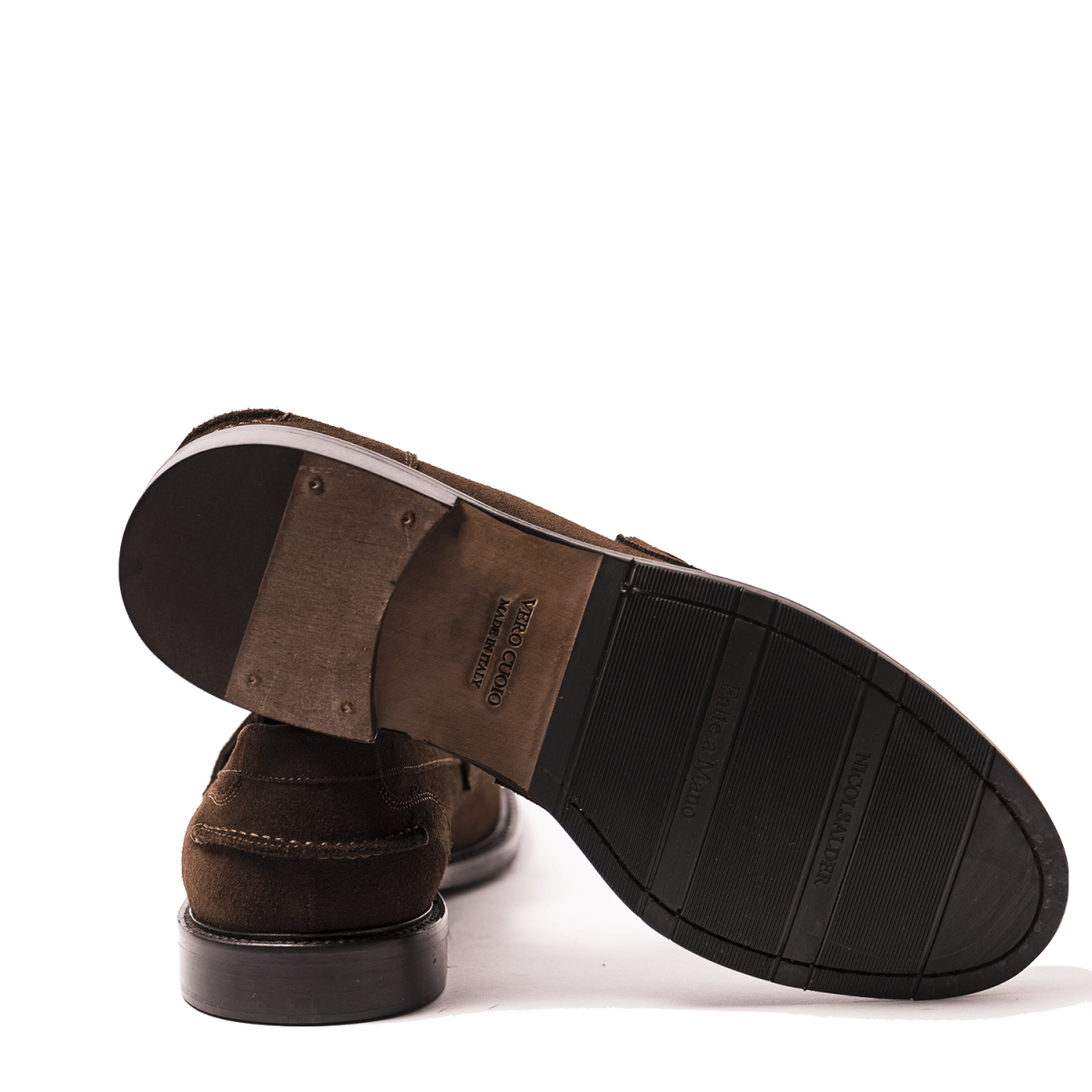 Mocassino Brando Nicol Sadler Camoscio Testa Di Moro Mezza Gomma - Calzature Savorè