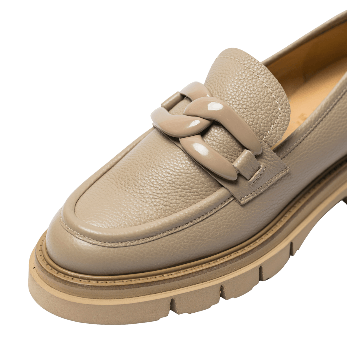 Mocassino Luca Grossi Catena Pelle Bottalata Willer Beige - Luca Grossi - Calzature Savorè