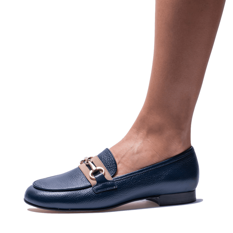 Mocassino Luca Grossi Fibbia e Fascia Pelle Willer Blu - Luca Grossi - Calzature Savorè