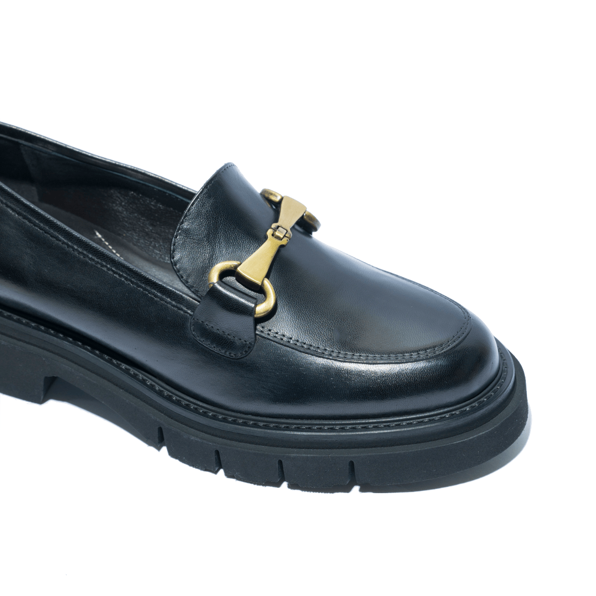 Mocassino Luca Grossi Morsetto Oro Opaco Pelle Natur Nero - Luca Grossi - Calzature Savorè