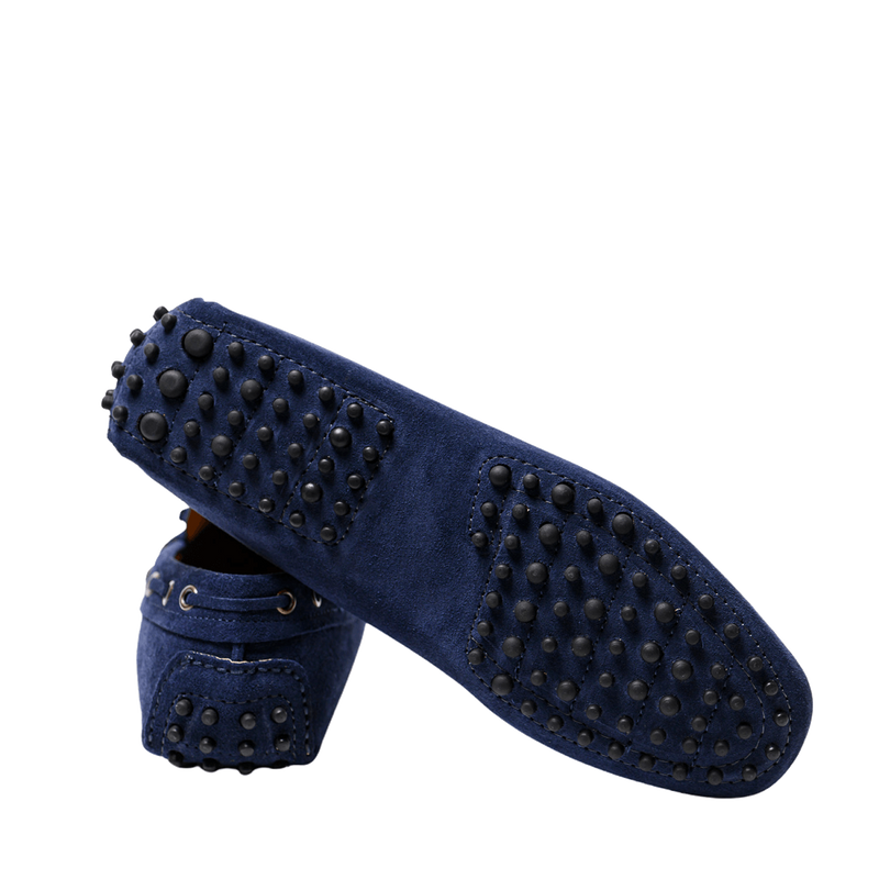 Mocassino Saxone Gommini Scamosciato Navy - Calzature Savorè