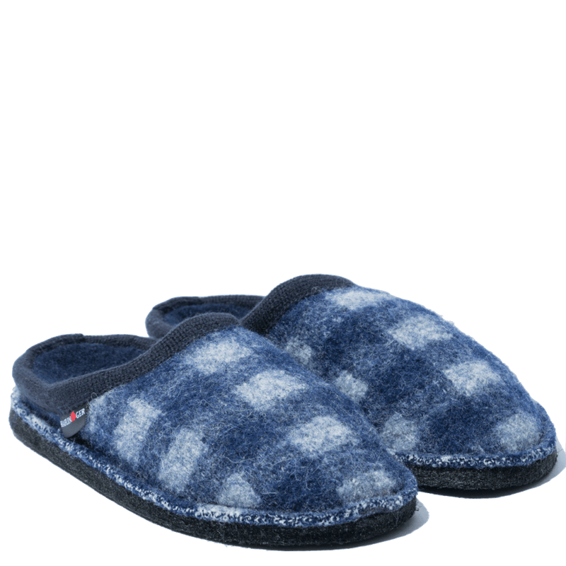Pantofola Haflinger Flair Plaid Blu/Grigio - Haflinger - Calzature Savorè