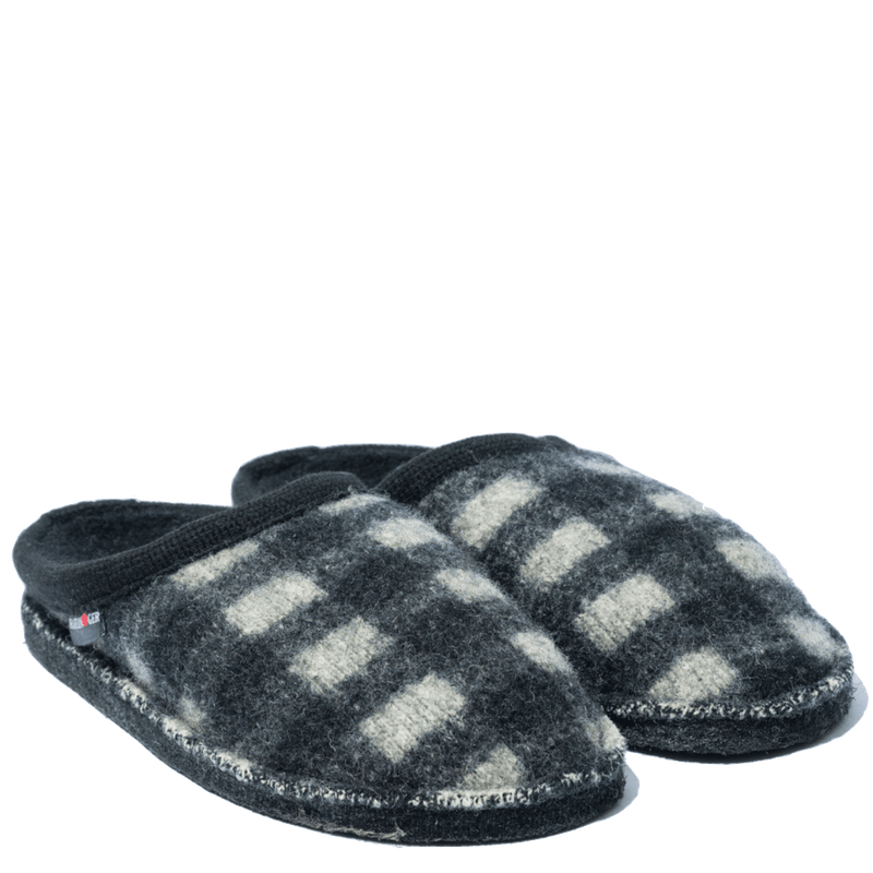Pantofola Haflinger Flair Plaid Grigio/Nero - Haflinger - Calzature Savorè