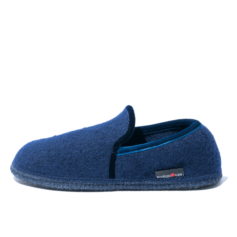 Pantofola Haflinger Loafer Lana e Velluto Blu - Haflinger - Calzature Savorè