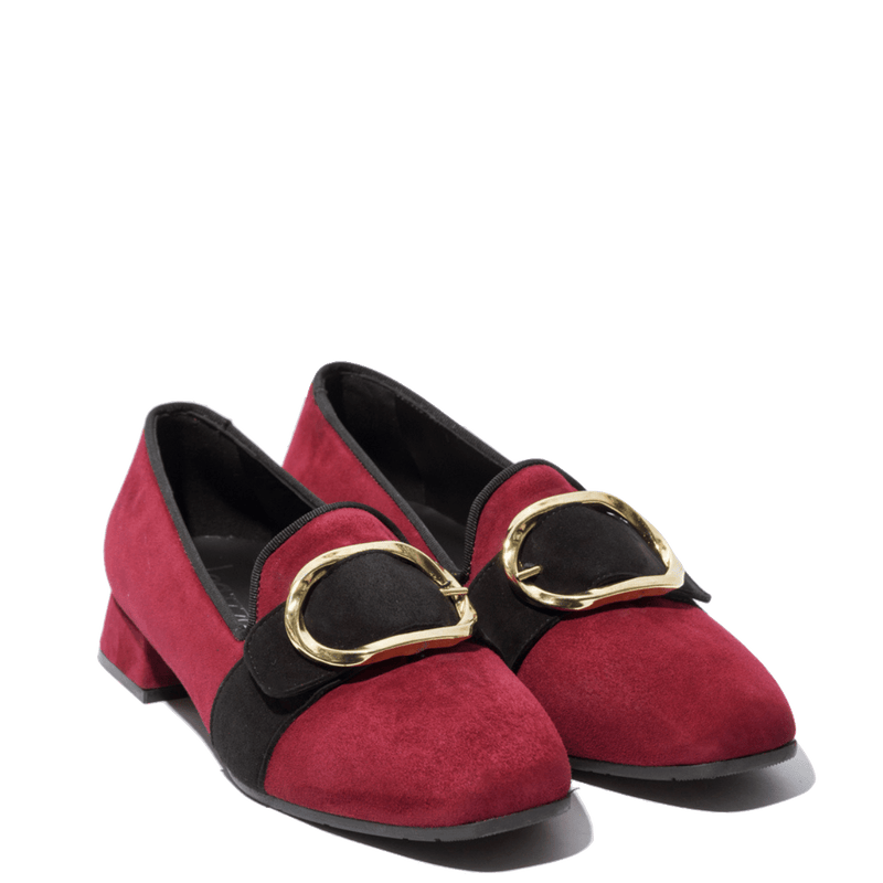 Pantofolina Le Gazzelle Fibbia Oro Camoscio Bordeaux - Le Gazzelle - Calzature Savorè