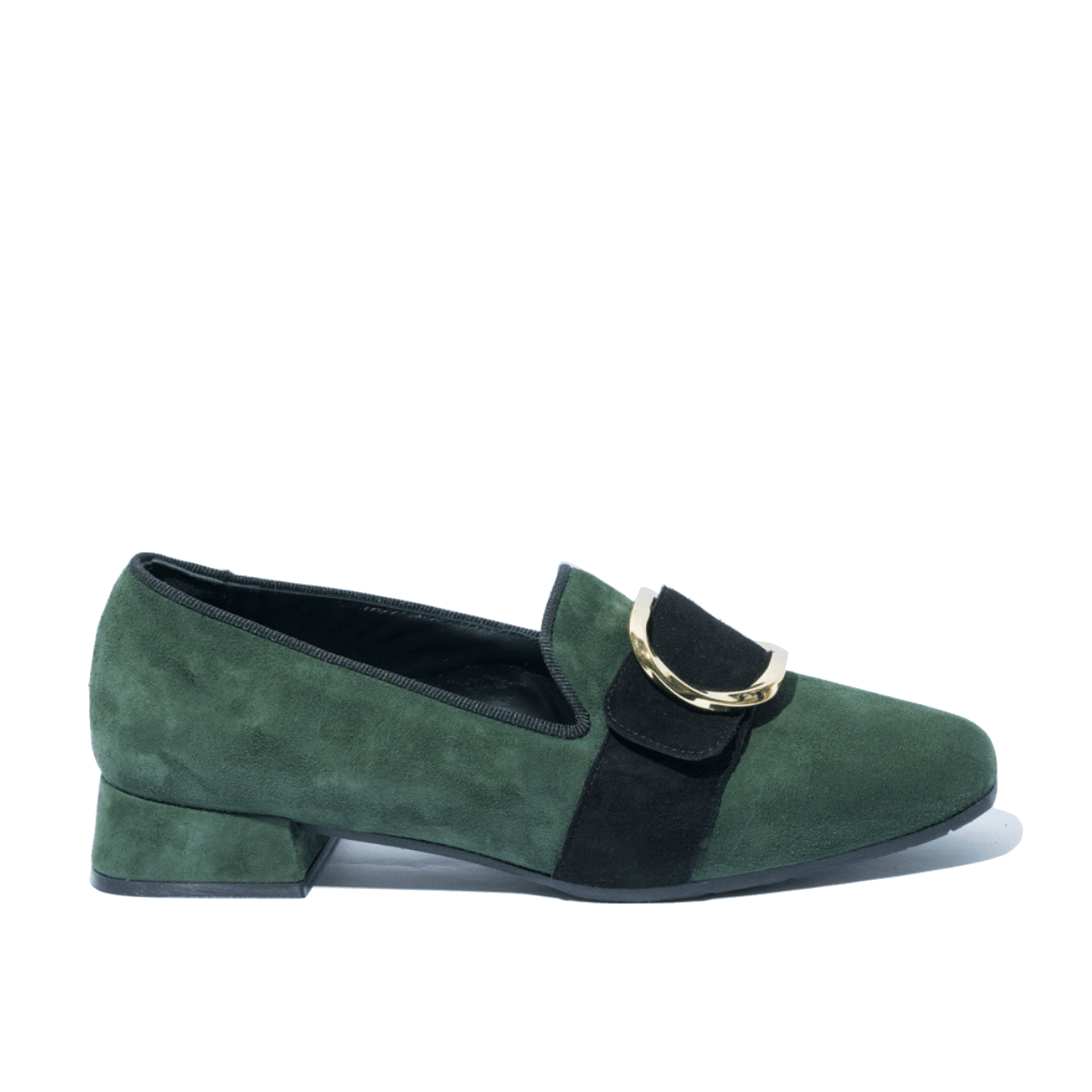 Pantofolina Le Gazzelle Fibbia Oro Camoscio Verde - Le Gazzelle - Calzature Savorè