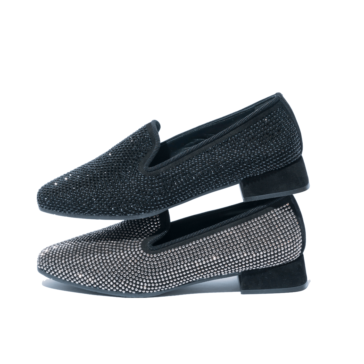 Pantofolina Le Gazzelle Strass Argento Camoscio Nero - Le Gazzelle - Calzature Savorè