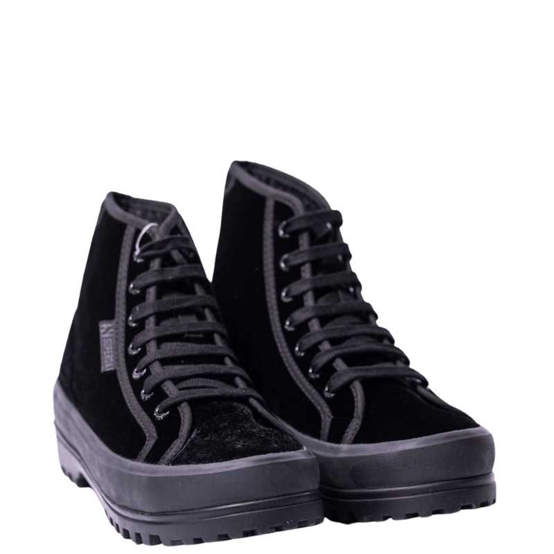Sneaker Polacchino Superga Alpina Velvet Total Black