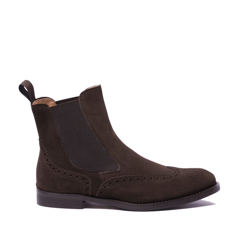 Stivaletto Beatles Saxone Woman Camoscio Coda Di Rondine Marrone - Saxone - Calzature Savorè