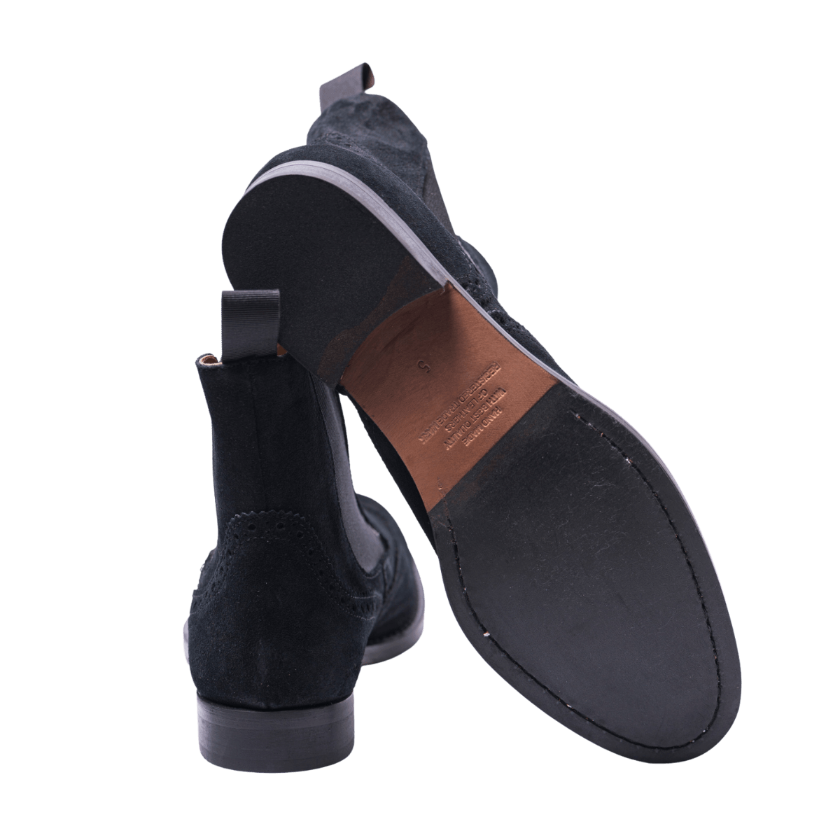 Stivaletto Beatles Saxone Woman Camoscio Coda Di Rondine Nero